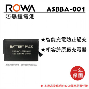 ROWA 樂華 FOR GOPRO ASBBA-001 Fusion 鋰電池